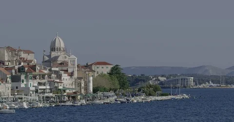 Sibenik coastal view Stockbeeldmateriaal 83716306