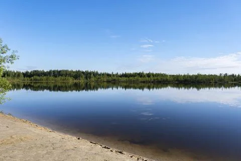 Siberia. Forest Lake. Stock Photos