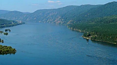 Siberia. Lofty Yenisei Stock Footage 37573376