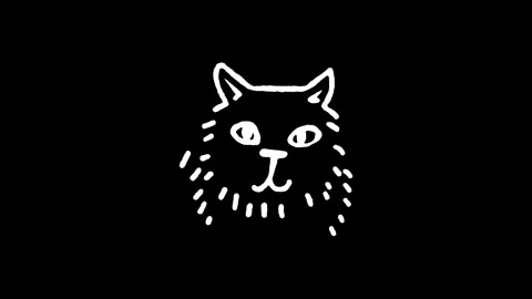 Siberian Cat Fluffy Face Icon Stock Footage 345592311