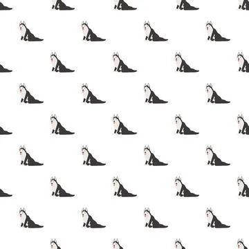 Siberian husky dog seamless pattern wallpaper Stock Illustration