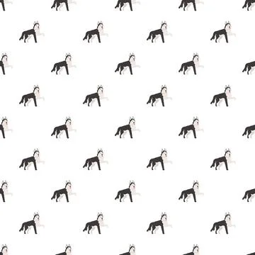 Siberian husky dog seamless pattern repeating background Illustrazione stock