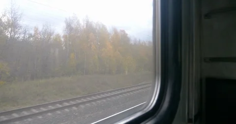 Siberian landscape view from the window of Trans Siberian Stock Footage 107966171