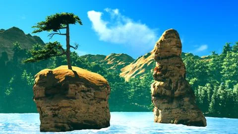 Siberian taiga Stock Illustration