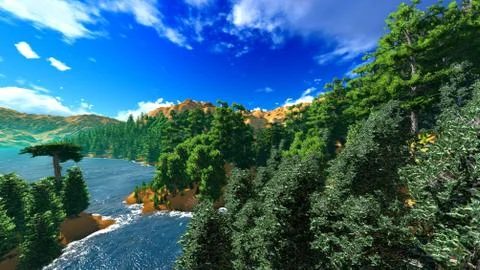 Siberian taiga Stock Illustration