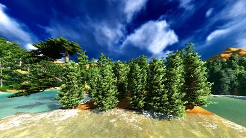 Siberian taiga Stock Illustration