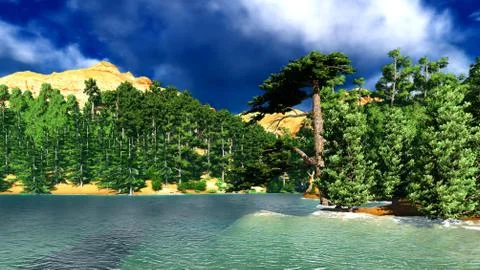 Siberian taiga Stock Illustration