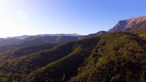Sibillini mountains from above Stock Footage 118887410