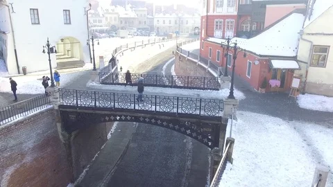 Sibiu, The Bridge of Lies 스톡 동영상 76113899