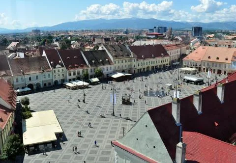 Sibiu grand square Stock Photos