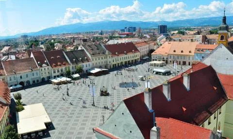 Sibiu grand square Stock Photos
