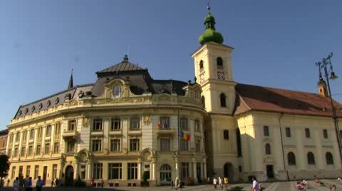 Sibiu Piata Mare 3 Stock Footage 11911228