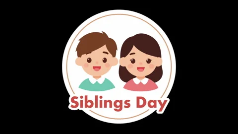Siblings day logo Stock-Footage 343441793