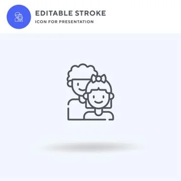 Siblings icon vector, filled flat sign, solid pictogram isolated on white, lo Stockillustratie