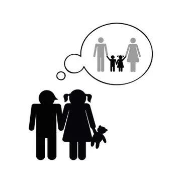 Siblings orphans think about the death of their parents Illustrazione stock