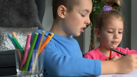 Siblings playing together Stock Footage 98222696