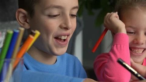 Siblings playing together Stock Footage 100139454