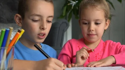 Siblings playing together Stock Footage 100140945