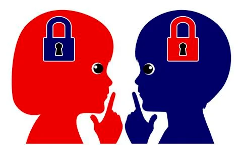 Siblings sharing Secrets Stock Illustration