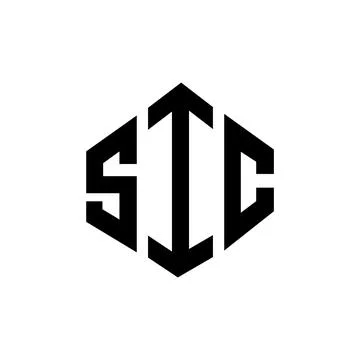 SIC letter logo design with polygon shape. SIC polygon and cube shape logo .. Stock Illustration