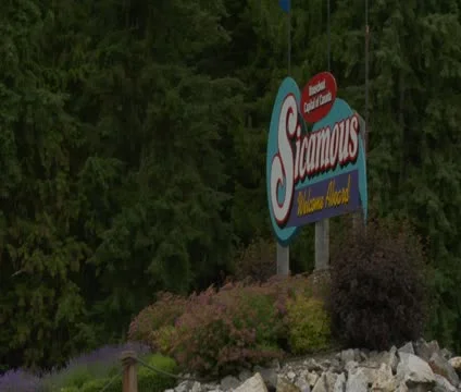 Sicamous Sign hand held Video stock 21846293