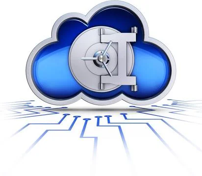 Sicheres cloud computing 3D illustration of a safety cloud computing conce... Stock Photos