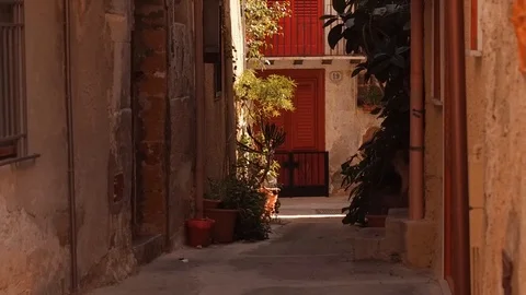 Sicilian balconies Stock Footage 97847293