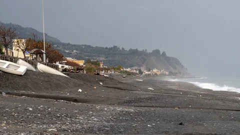 The Sicilian coast lashed by the wind Stock Footage 97781160