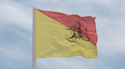 Sicilian Flag. Stock Footage 50757892