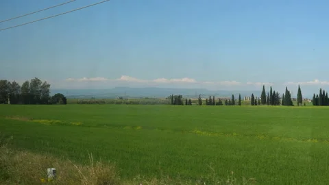 Sicilian landscape through train window 库存影片 156298445