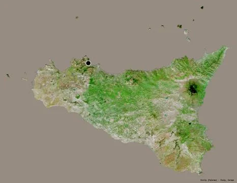 Sicily, autonomous region of Italy, on solid. Satellite Stock Illustration