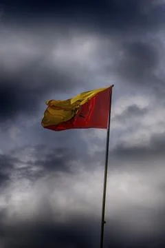 Sicily flag dramatic clouds Stock Photos