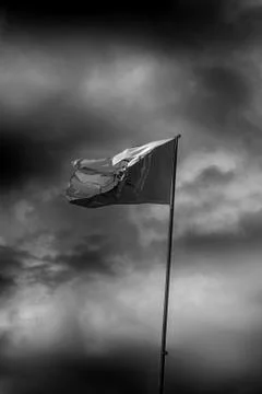Sicily flag dramatic clouds Stock Photos