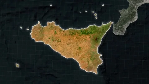 Sicily Island Map Animation Stock Footage 339093997