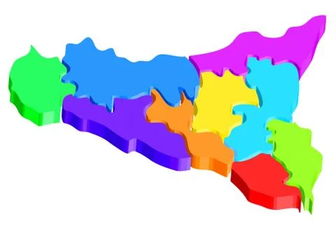 Sicily map Stock Illustration
