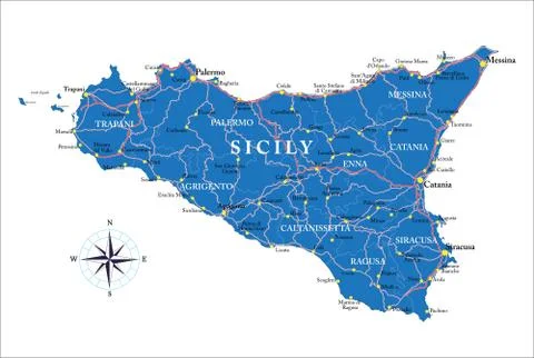 Sicily map Stock Illustration