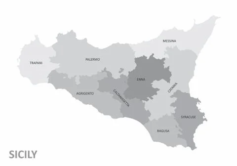Sicily region map Stock Illustration