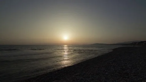 Sicily Sea Sunset - Timelapse Stock Footage 81290069