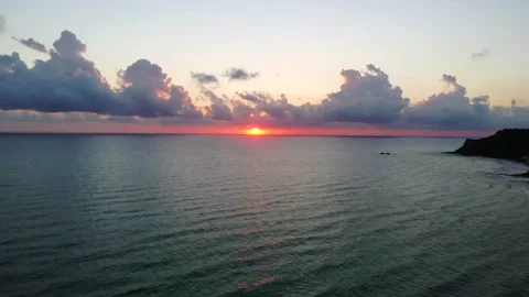 Sicily Sunset Over Water Stockbeeldmateriaal 166748962