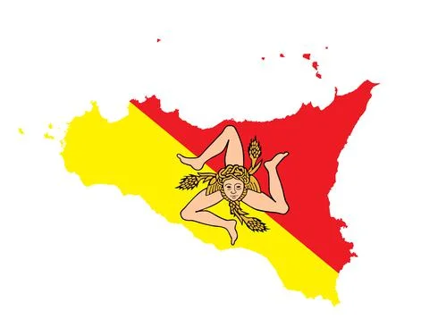 Sicily vector map silhouette illustration isolated on white イラスト素材