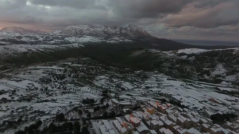 Sicily winter town sunset Stock Footage 76055260
