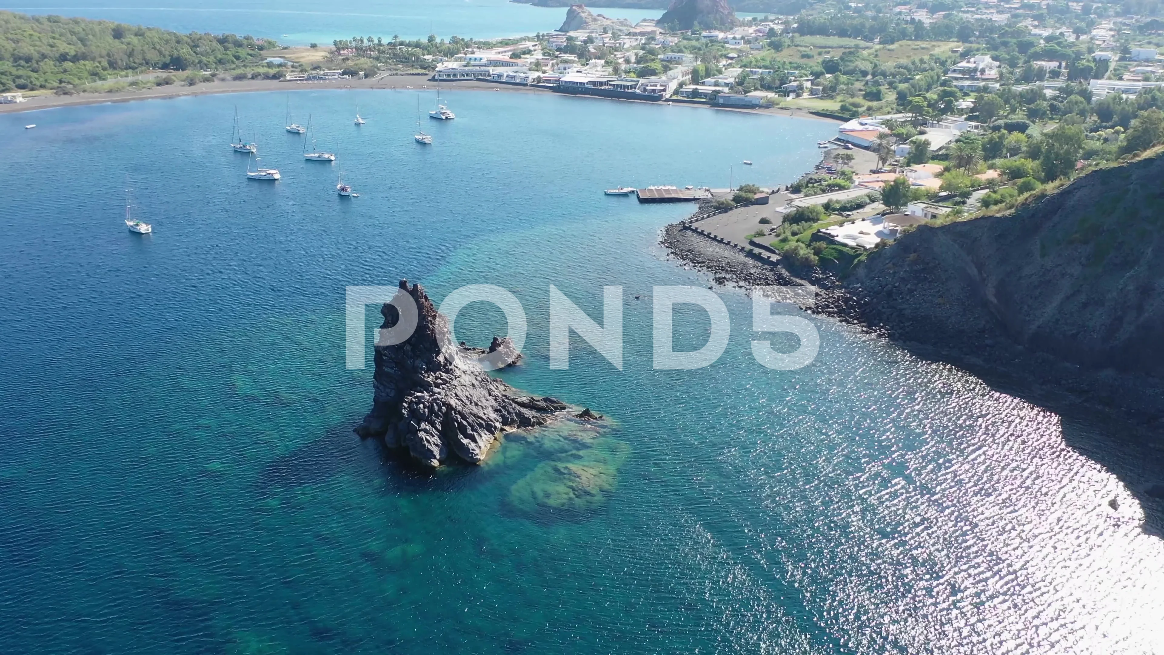 Sicily,Italy,Vulcano.Aerial 4K video fro... | Stock Video | Pond5