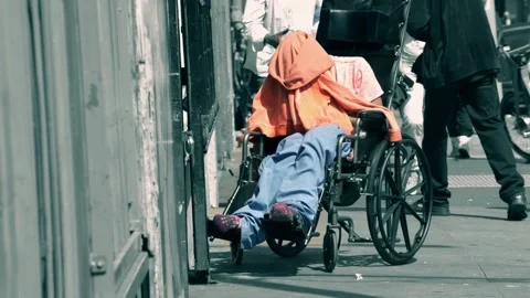 Sick and homeless Video stock 142977360