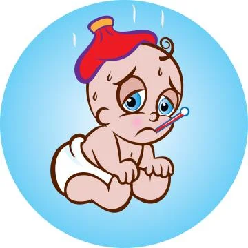 Sick baby 스톡 일러스트