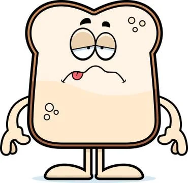 Sick cartoon bread Stock Illustration