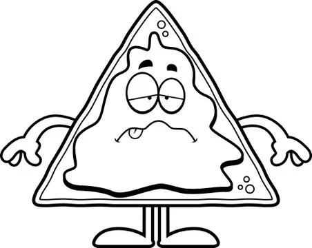 Sick Cartoon Nachos Иллюстрация