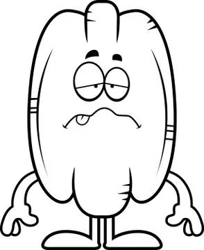 Sick Cartoon Pecan Stock Illustration