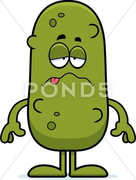 Sick cartoon pickle Stock Illustration