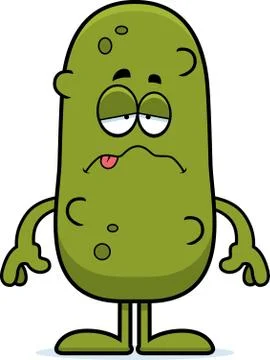 Sick cartoon pickle Stock Illustration