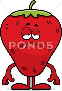 Sick cartoon strawberry Stock Illustration